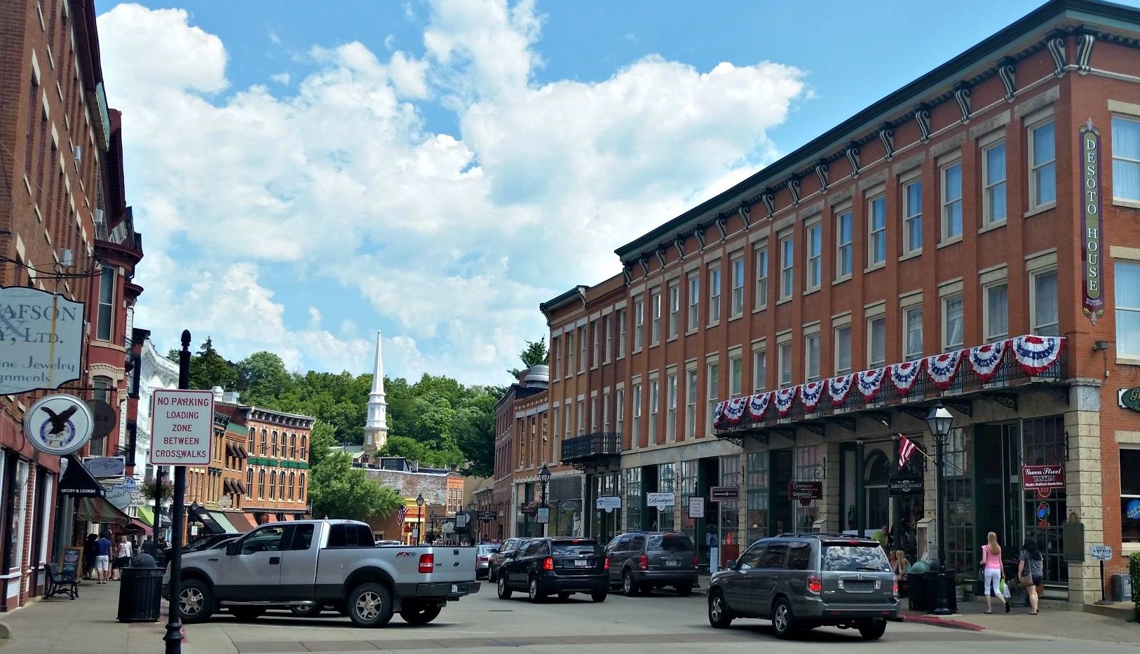 Restaurants along Galena's historic main street.